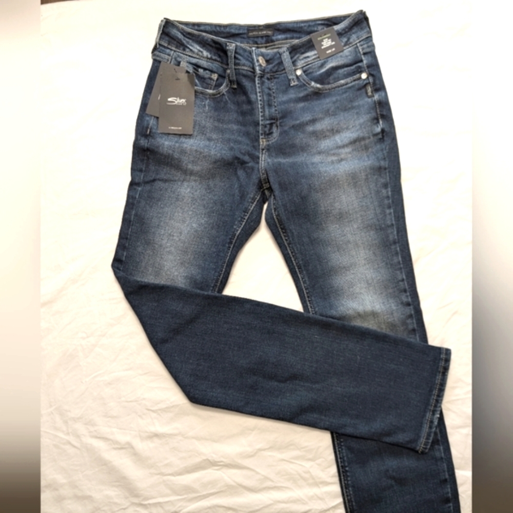 Women's Suki Curvy Fit Straight Leg Silver Jeans